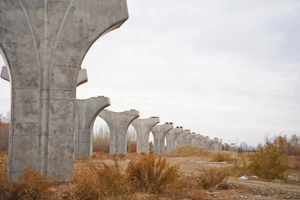 Astana Kazakistan 2022 Lrt Astana Hafif Demiryolu Inşaatı Için Başkentteki — Stok fotoğraf
