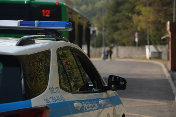 Almaty Kazakhstan 2022 Kazakh Police Car Flashing Lights Patrol Public — 图库照片