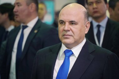 Almaty, Kazakhstan - 02.03.2023 : Meeting of the heads of Government of the EAEU countries. Prime Minister of the Russian Federation Mikhail Mishustin. 