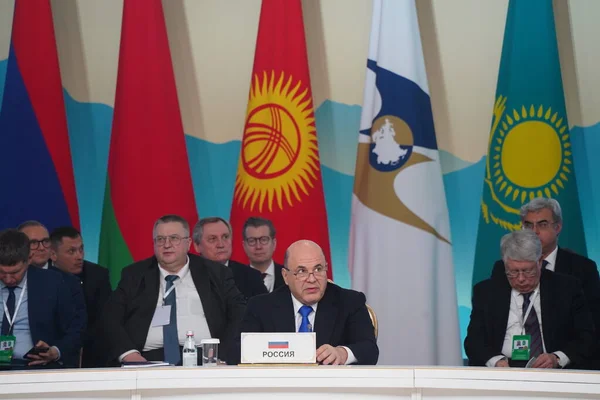 Almaty Kazajstán 2023 Reunión Los Jefes Gobierno Los Países Unión — Foto de Stock