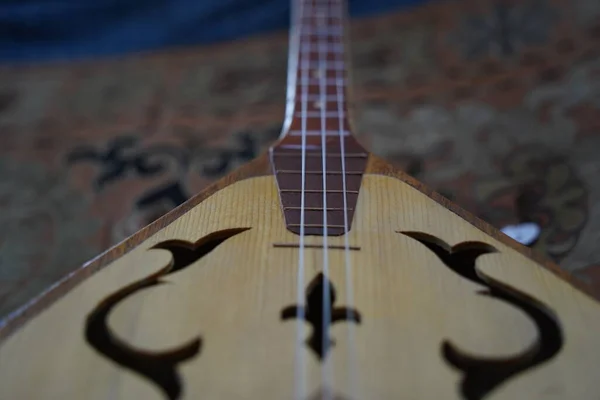 Almaty Kazakhstan 2021 Ancient National Musical Stringed Instruments Kazakh Ornament — Stock Photo, Image