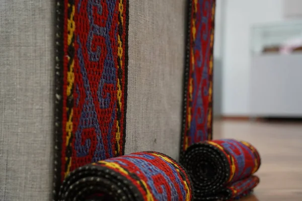 Almaty Kazakhstan 2021 Vintage Decorative Hand Knitted Carpets — Stock Photo, Image