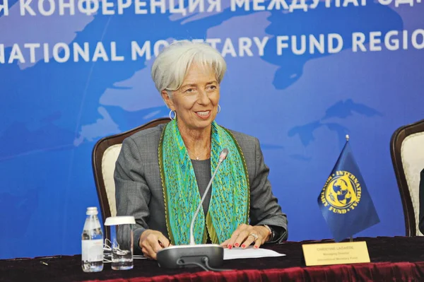 Almaty Kazachstan 2016 Christine Lagarde Het Hoofd Van Europese Centrale — Stockfoto