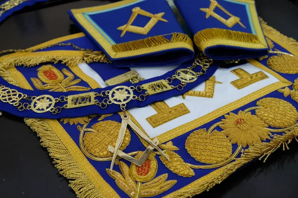 stock image Almaty, Kazakhstan - 07.26.2018 : Various symbols of Freemasonry for ceremonial attire.