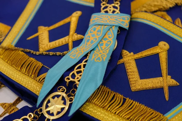 Almaty Καζακστάν 2018 Διάφορα Σύμβολα Του Freemasonry Για Τελετουργική Ενδυμασία — Φωτογραφία Αρχείου