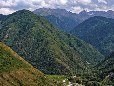 Talgar Vadisi, Tian Shan sıradağlarında çeşitli bitki örtüsüyle manzaralı bir bölge..