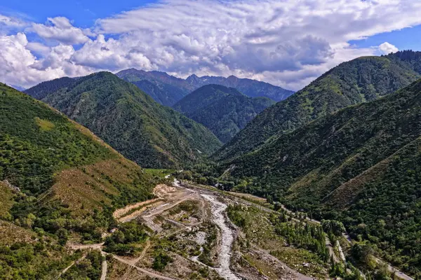 Talgar Vadisi, Tian Shan sıradağlarında çeşitli bitki örtüsüyle manzaralı bir bölge..