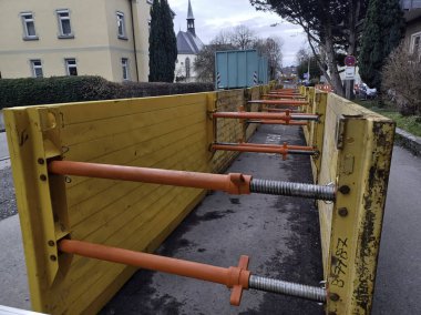 RAVENSBURG, GERMANY - JANUARY 11, 2023: Underground utilities are being repaired on the streets of Ravensburg
