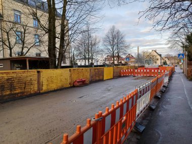RAVENSBURG, GERMANY - JANUARY 14, 2023: Underground utilities are being repaired on the streets of Ravensburg