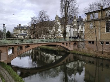 STRASBOURG, FRANCE - JANUARY 5, 2023: Passerelle du Faux Rempart (Footbridge of the False Rempart)