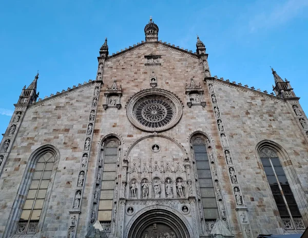 Como Daki Katedral Santa Maria Assunta Katolik Katedrali Cephe — Stok fotoğraf