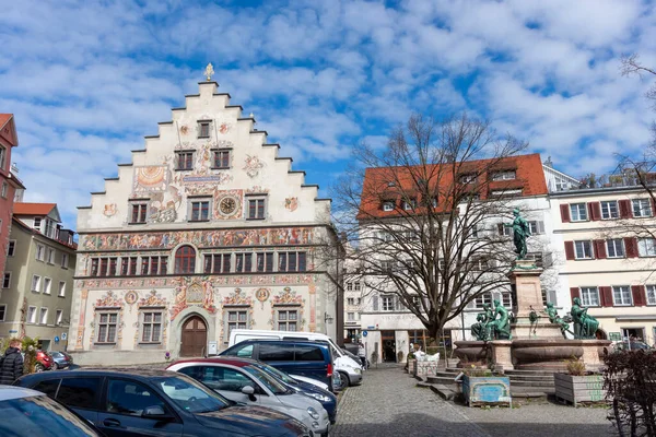 Lindau Germania Aprile 2023 Vecchio Municipio Con Pittura Murale Decorativa — Foto Stock