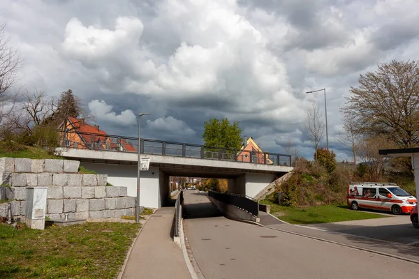 Lindau Alemanha Abril 2023 Chuva Esperada Nas Ruas Lindau — Fotografia de Stock