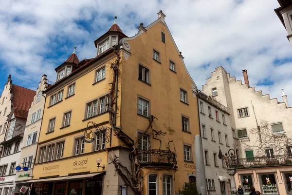 Lindau Germany April 2023 Houses Streets Historic Residential Facades Bavarian — Stock Photo, Image