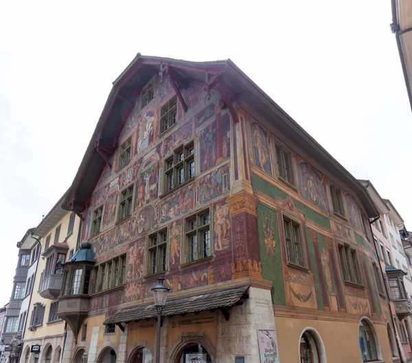 Schaffhausen Switzerland Maio 2023 Historical Haus Zum Ritter Old Town — Fotografia de Stock
