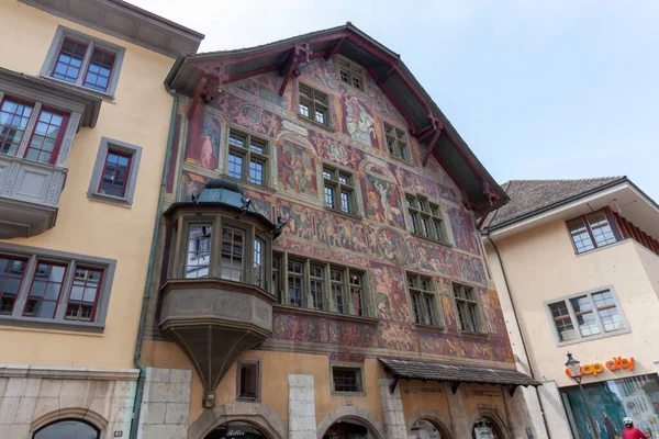 Schaffhausen Switzerland Maio 2023 Historical Haus Zum Ritter Old Town — Fotografia de Stock