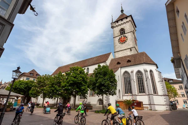 Schaffhausen Switherland Maio 2023 Passeio Bicicleta Schaffhausen Hegau Passou Pelas — Fotografia de Stock