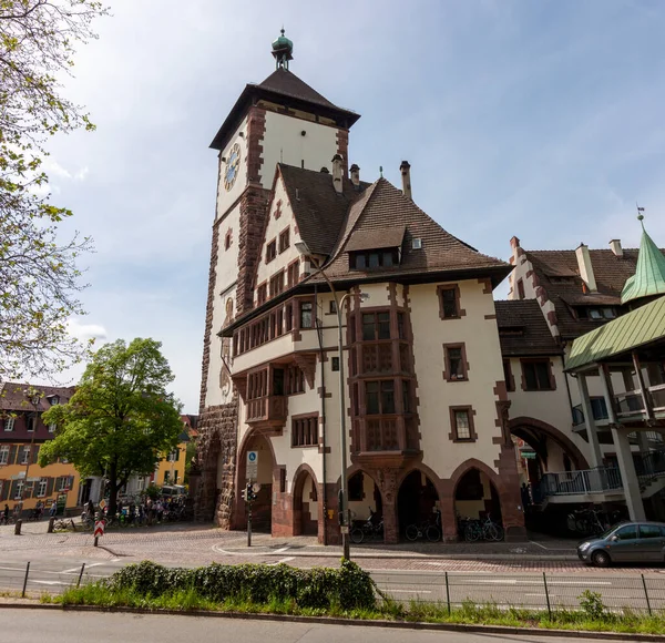 Freiburg Germany May 2023 Schwabentor Middle Ages City Gate Freiburg — Stock Photo, Image