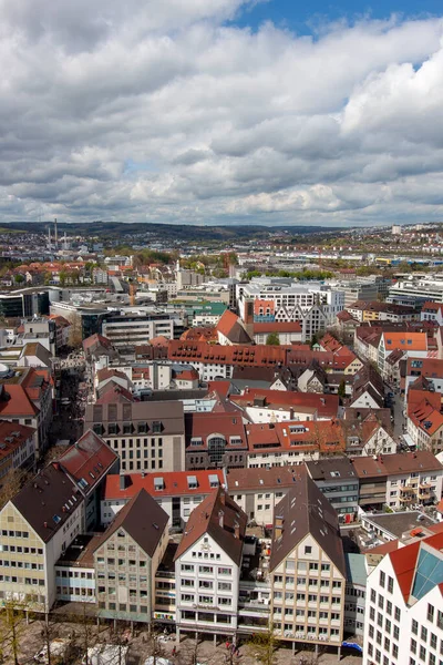 Ulm Tyskland April 2023 Panoramautsikt Från Observationsdäcket Katedralen — Stockfoto
