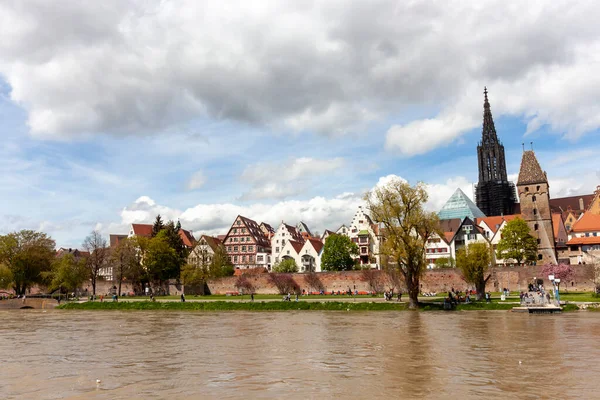 Ulm Duitsland April 2023 Een Panoramisch Uitzicht Stad Ulm Zuid — Stockfoto