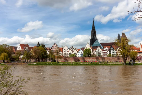 Ульм Германия Апреля 2023 Года Панорамный Вид Город Ульм Юге — стоковое фото