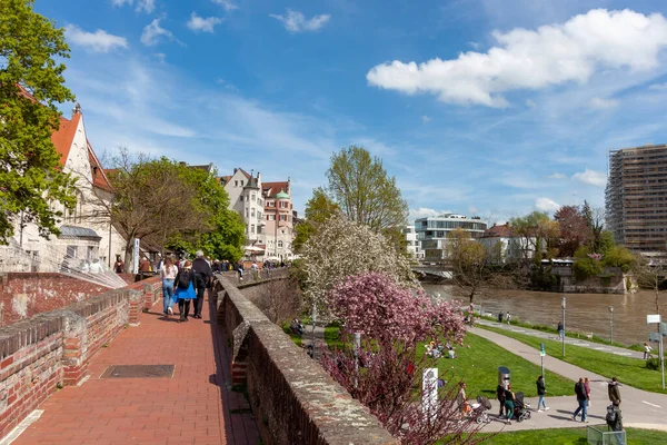 stock image ULM, GERMANY - APRIL 29, 2023:  On the Danube embankment in Ulm