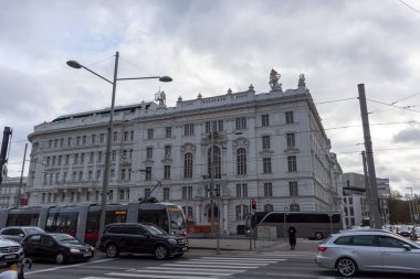VIENNA, AUSTRIA - 15 Nisan 2023 Viyana, Avusturya 'daki Schwarzenbergplatz' da