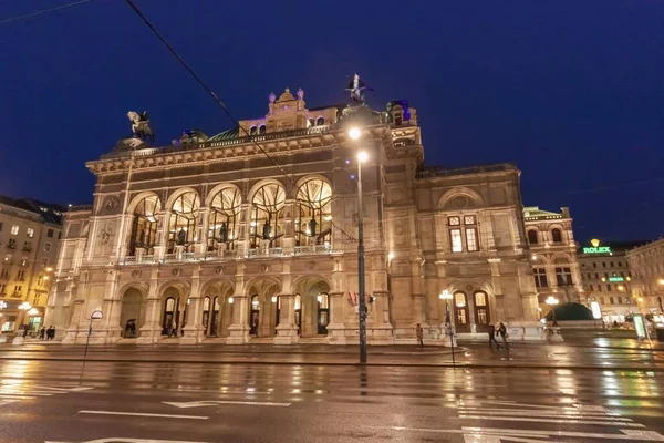 Вена Австрия Апреля 2023 Года Венская Государственная Опера Ночью Вена — стоковое фото
