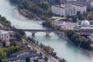 Hungerburg Inclined tren istasyonundan River Innsbruck City Ekim 2023