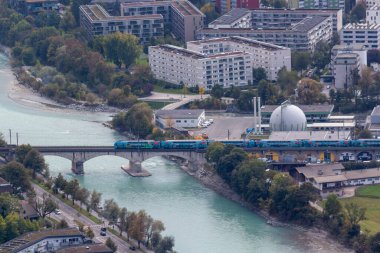 Hungerburg Inclined tren istasyonundan River Innsbruck City Ekim 2023