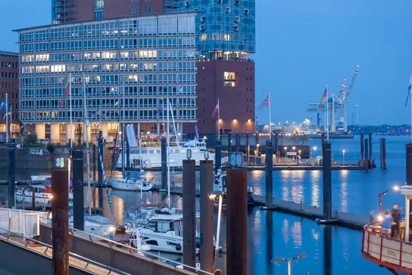 stock image HAMBURG, GERMANY - AUGUST 15, 2024: An August evening in Hamburg harbour