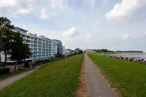 stock image CUXHAVEN, GERMANY - AUGUST 15, 2024: Hotels and residential buildings on the North Sea coast in Cuxhaven