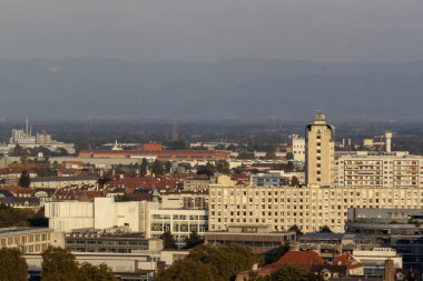 Fransa 'nın Strazburg Katedrali' nin gözlem güvertesinden çarpıcı bir manzara.