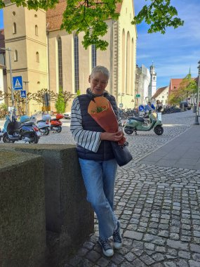 Turizm içeriği illüstrasyonu. Ravensburg manzarası çok güzel. Ravensburg, Almanya 'da Tatil