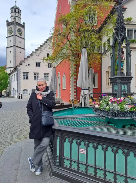 Turizm içeriği illüstrasyonu. Ravensburg manzarası çok güzel. Ravensburg, Almanya 'da Tatil