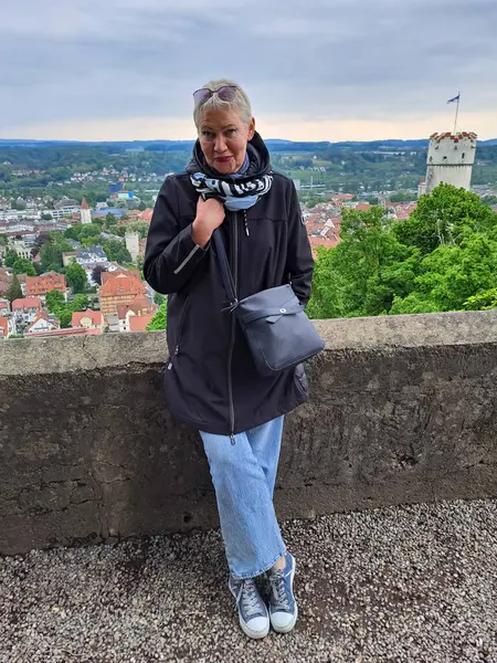 Turizm içeriği illüstrasyonu. Ravensburg manzarası çok güzel. Ravensburg, Almanya 'da Tatil