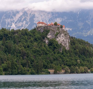 Bled Castle, karakteristik kırmızı kiremitli çatıları olan çarpıcı bir ortaçağ kalesi engebeli kayalık bir uçurumun tepesine tünemiştir. Kale kompleksi, dağınık yeşil ağaçlar ve çalılarla çevrili.