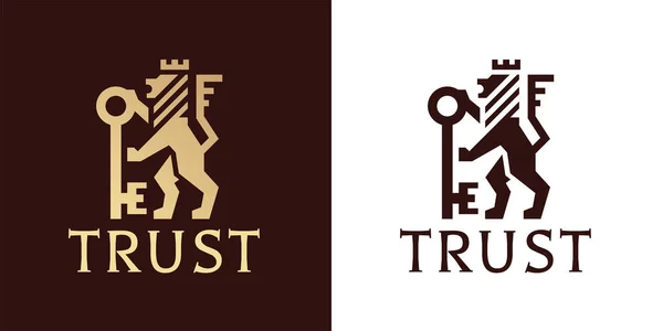 Lion Βασικό Λογότυπο Σχέδιο Σήμα Εικονίδιο Ακινήτων Βασιλικό Σύμβολο Της — Διανυσματικό Αρχείο