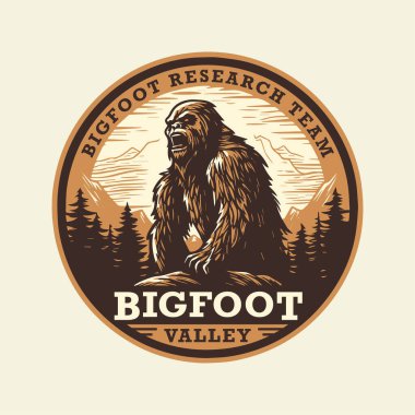 Bigfoot research team badge sticker clipart
