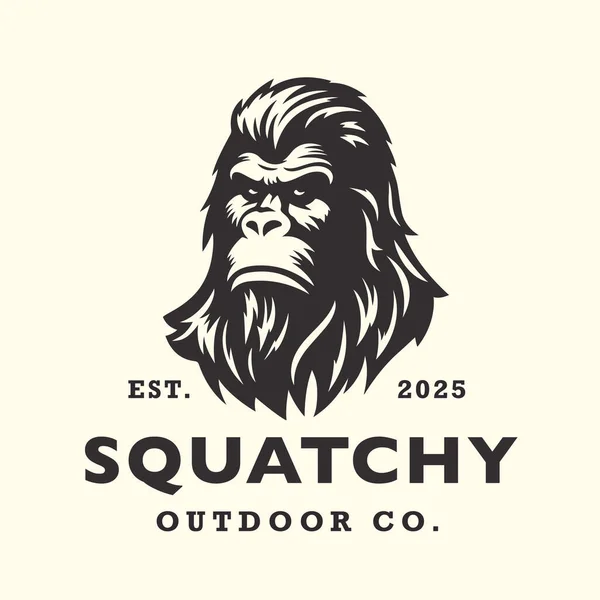 Squatchy Bigfoot Logo Icon Stock Vector