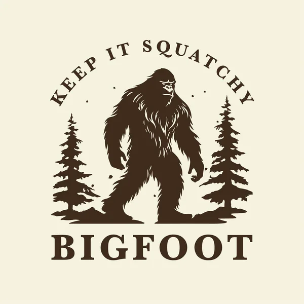 Keep Squatchy Bigfoot Logo Design Concept Stock Vector