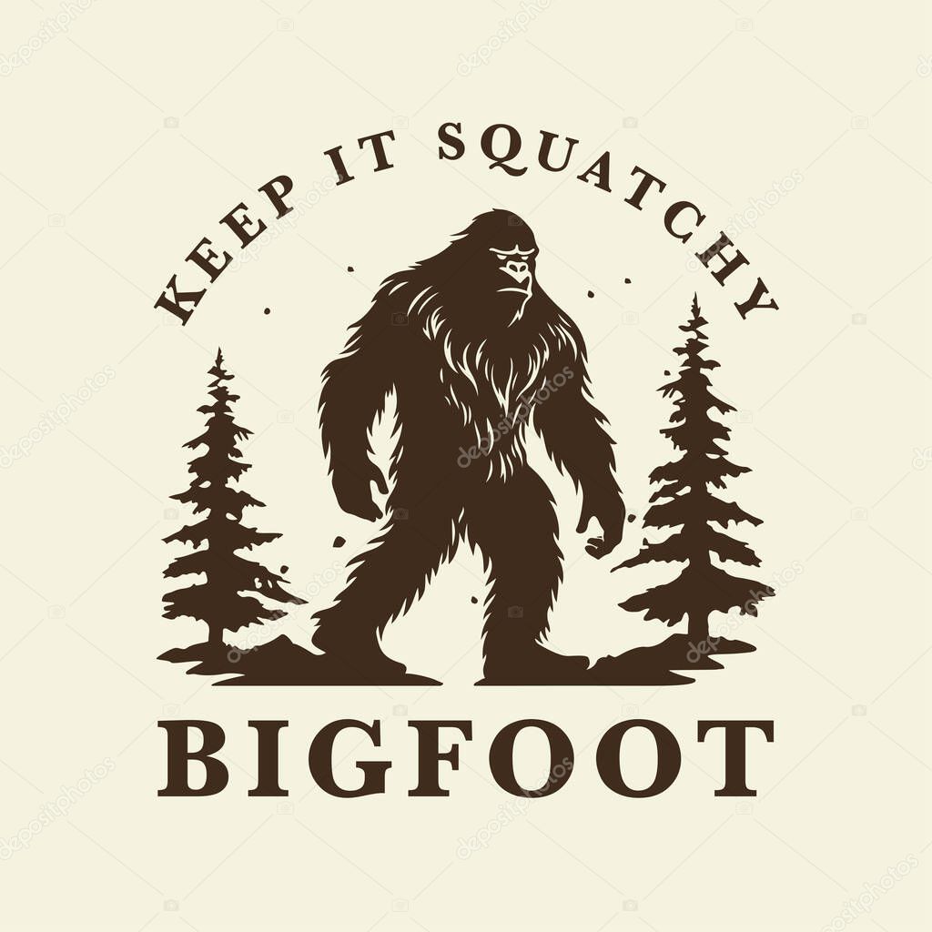 Keep it squatchy bigfoot logo design concept