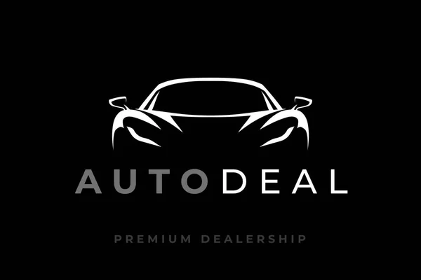 Auto Vehicle Dealership Logo Design Concept Sports Car Silhouette Vector Graphics