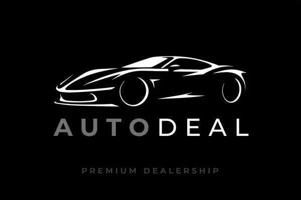 Auto Vehicle Dealership Logo Design Concept Sports Car Silhouette Royalty Free Stock Vectors
