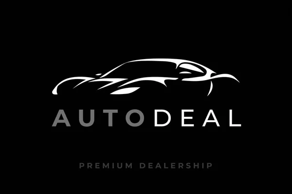 Auto Vehicle Dealership Logo Design Concept Sports Car Silhouette Royalty Free Stock Illustrations