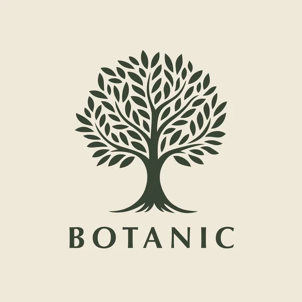 Botanischer Baum Logo Marke Symbol Design lizenzfreie Stockvektoren