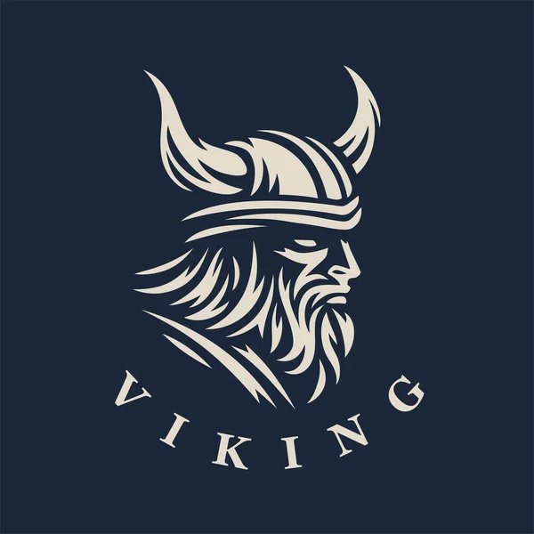 Логотип Викингов Икона Норвежского Воина Символ Рогатого Варвара Эмблема Викинга — стоковый вектор