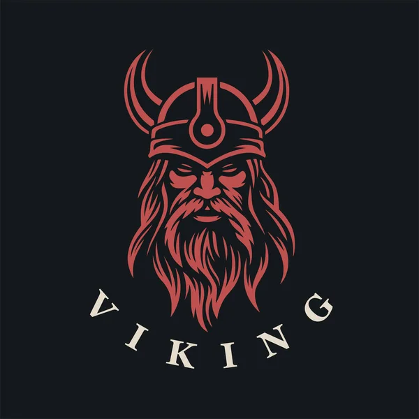 Nordic Viking Logó Északi Harcos Ikon Szarvas Barbár Sisak Szimbólum Stock Vektor