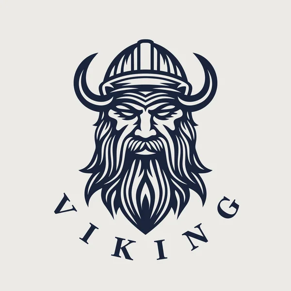 Логотип Викингов Икона Норвежского Воина Символ Рогатого Варвара Эмблема Викинга — стоковый вектор