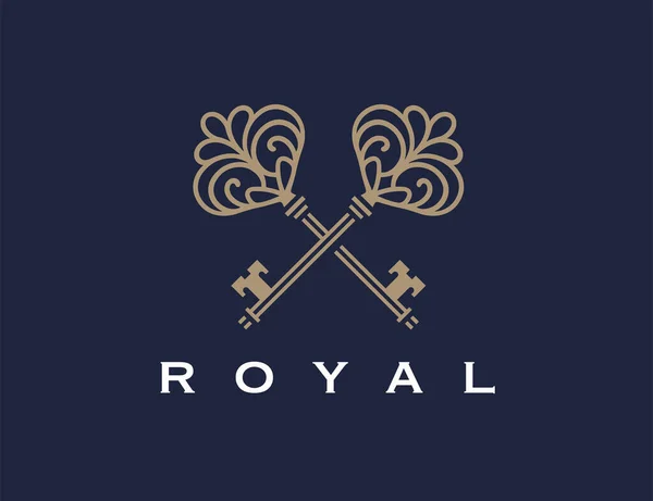 Σταυρωμένα Αντίκες Εικονίδιο Κλειδιά Luxury Real Estate Agency Λογότυπο Σχέδιο Royalty Free Διανύσματα Αρχείου